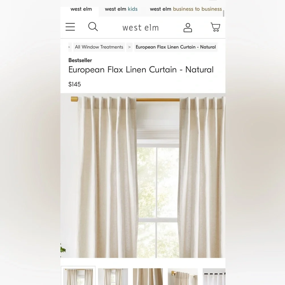West Elm linen curtain